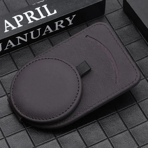 Leather Car Sunglass Holder - Leather Car Sunglass Holder - Image 2 of 5