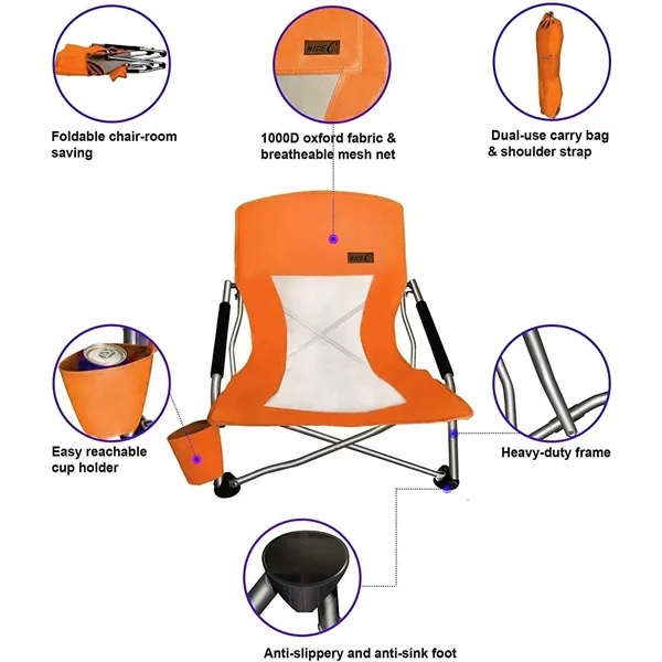 Camping Folding Chair with Cup Holder - Camping Folding Chair with Cup Holder - Image 2 of 3
