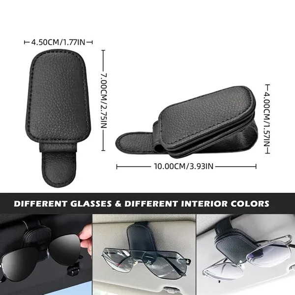 Magnetic Leather Car Sunglass Holder - Magnetic Leather Car Sunglass Holder - Image 1 of 4