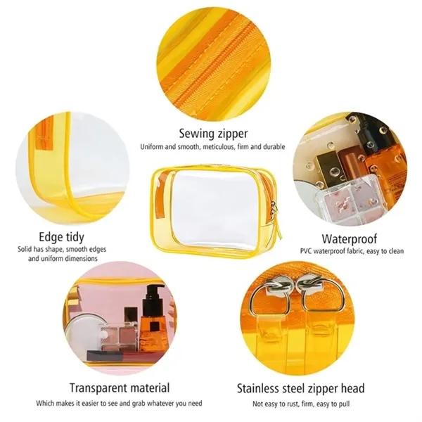 Zippered Clear Makeup Toiletry Bag - Zippered Clear Makeup Toiletry Bag - Image 2 of 3
