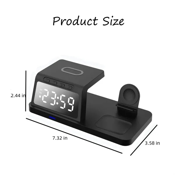 4 in 1 Wireless Charging Station with Digital Alarm Clock - 4 in 1 Wireless Charging Station with Digital Alarm Clock - Image 4 of 4