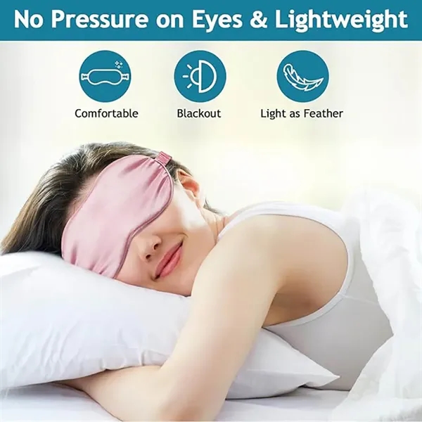 Custom Logo Travel Silk Sleep Eyeshade Eye Mask - Custom Logo Travel Silk Sleep Eyeshade Eye Mask - Image 2 of 2
