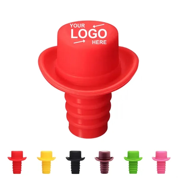 Hat Shape Silicone Wine Bottle Stopper - Hat Shape Silicone Wine Bottle Stopper - Image 0 of 6