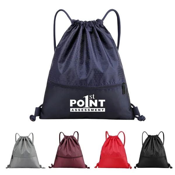 420D Drawstring Bag with Zipper - 420D Drawstring Bag with Zipper - Image 0 of 8