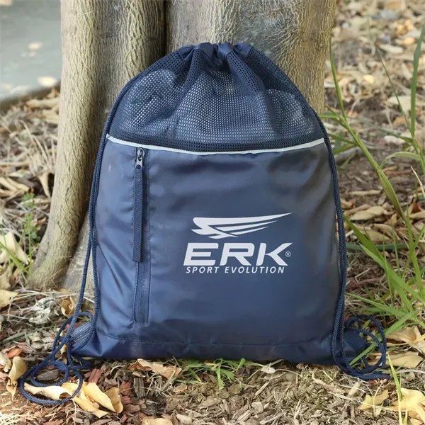 RPET Mesh Drawstring Backpack - RPET Mesh Drawstring Backpack - Image 0 of 3