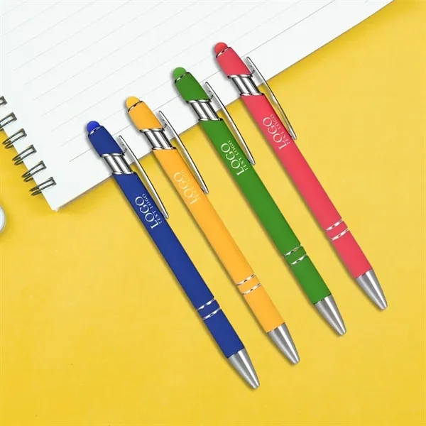 Metal Ballpoint Pen with Color Stylus Tip - Metal Ballpoint Pen with Color Stylus Tip - Image 0 of 9