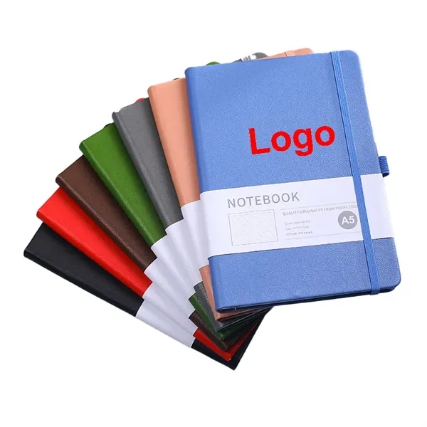 Classic A5 Notebook Journal with Ribbon Divider & Pen Holder - Classic A5 Notebook Journal with Ribbon Divider & Pen Holder - Image 0 of 3