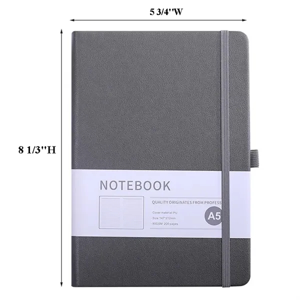 Classic A5 Notebook Journal with Ribbon Divider & Pen Holder - Classic A5 Notebook Journal with Ribbon Divider & Pen Holder - Image 1 of 3