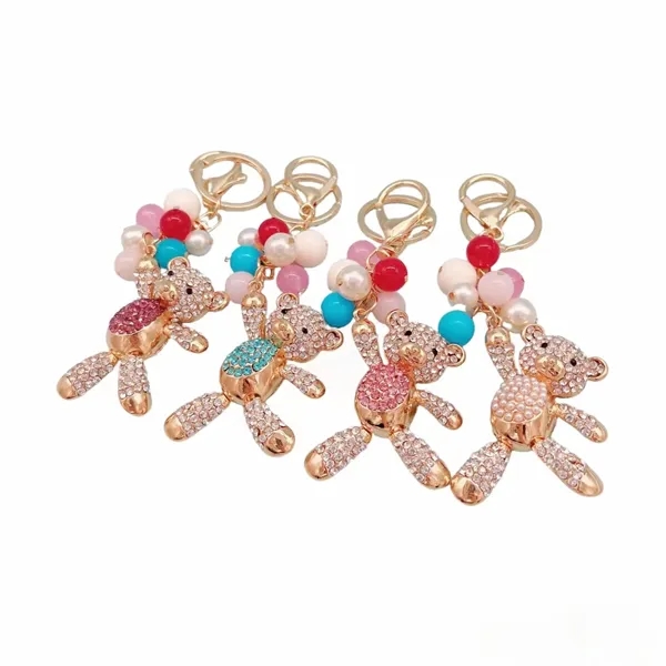Women's Zinc Alloy Metal 3D Crystal Teddy Bear with Ball Cha - Women's Zinc Alloy Metal 3D Crystal Teddy Bear with Ball Cha - Image 1 of 4