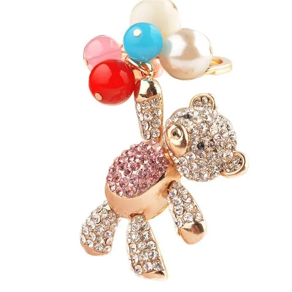 Women's Zinc Alloy Metal 3D Crystal Teddy Bear with Ball Cha - Women's Zinc Alloy Metal 3D Crystal Teddy Bear with Ball Cha - Image 2 of 4