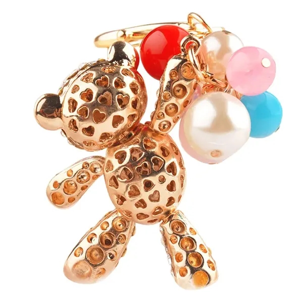 Women's Zinc Alloy Metal 3D Crystal Teddy Bear with Ball Cha - Women's Zinc Alloy Metal 3D Crystal Teddy Bear with Ball Cha - Image 3 of 4