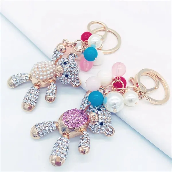 Women's Zinc Alloy Metal 3D Crystal Teddy Bear with Ball Cha - Women's Zinc Alloy Metal 3D Crystal Teddy Bear with Ball Cha - Image 4 of 4