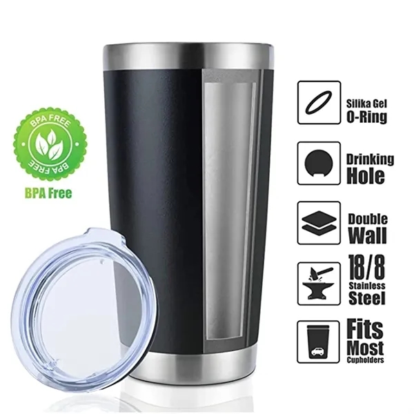 20 oz Stainless Steel Vacuum Insulated Tumbler with Lid - 20 oz Stainless Steel Vacuum Insulated Tumbler with Lid - Image 2 of 2