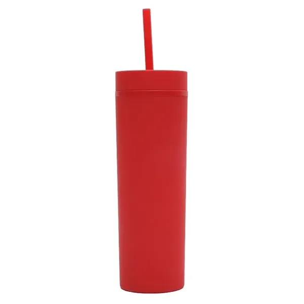 16oz Matte Plastic Tumbler With Straw - 16oz Matte Plastic Tumbler With Straw - Image 3 of 26
