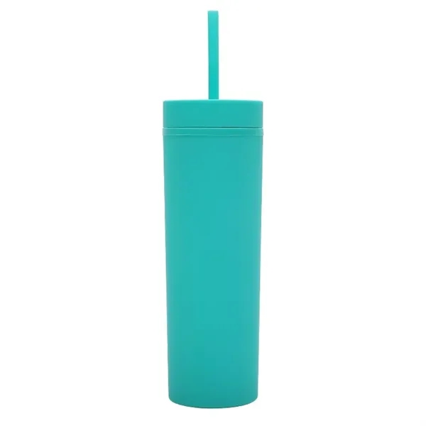 16oz Matte Plastic Tumbler With Straw - 16oz Matte Plastic Tumbler With Straw - Image 5 of 26