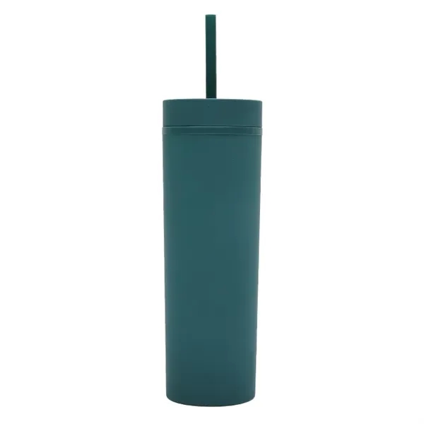 16oz Matte Plastic Tumbler With Straw - 16oz Matte Plastic Tumbler With Straw - Image 7 of 26