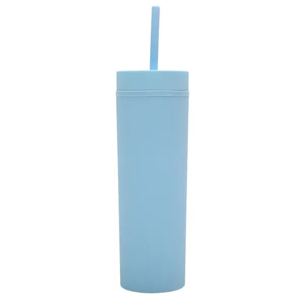 16oz Matte Plastic Tumbler With Straw - 16oz Matte Plastic Tumbler With Straw - Image 8 of 26