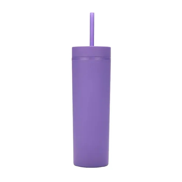 16oz Matte Plastic Tumbler With Straw - 16oz Matte Plastic Tumbler With Straw - Image 11 of 26