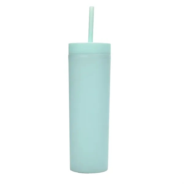 16oz Matte Plastic Tumbler With Straw - 16oz Matte Plastic Tumbler With Straw - Image 15 of 26