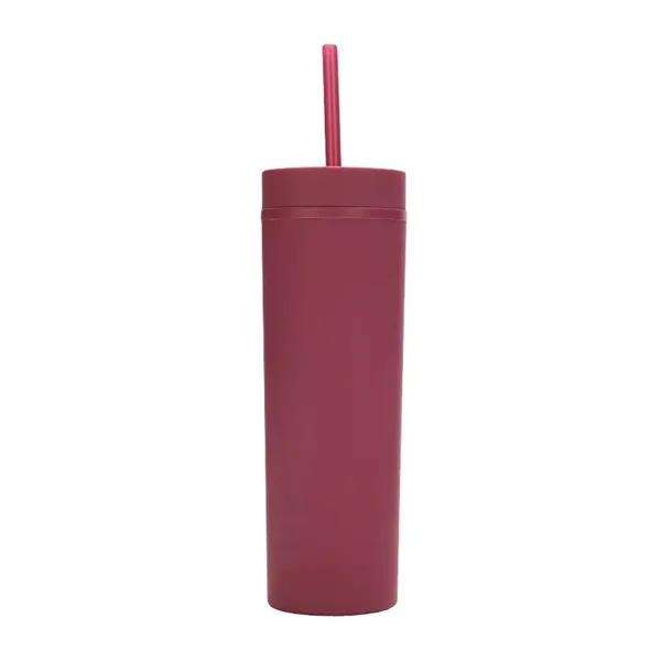 16oz Matte Plastic Tumbler With Straw - 16oz Matte Plastic Tumbler With Straw - Image 17 of 26