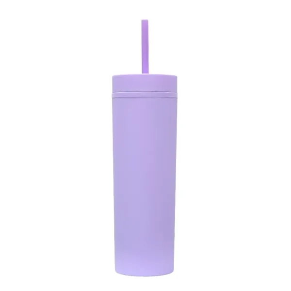 16oz Matte Plastic Tumbler With Straw - 16oz Matte Plastic Tumbler With Straw - Image 19 of 26