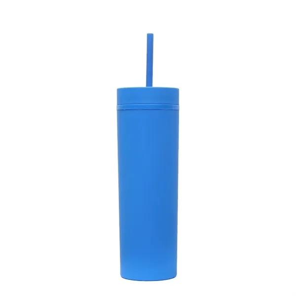16oz Matte Plastic Tumbler With Straw - 16oz Matte Plastic Tumbler With Straw - Image 21 of 26