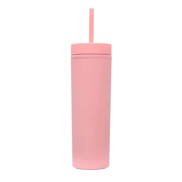 16oz Matte Plastic Tumbler With Straw - 16oz Matte Plastic Tumbler With Straw - Image 22 of 26