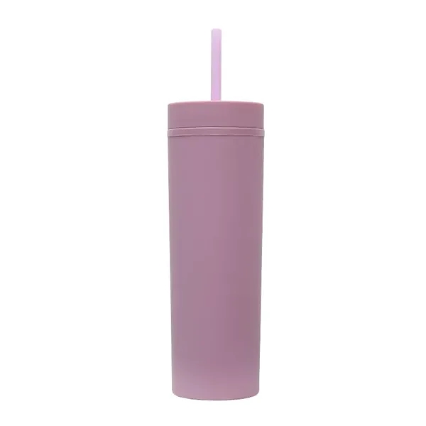 16oz Matte Plastic Tumbler With Straw - 16oz Matte Plastic Tumbler With Straw - Image 23 of 26