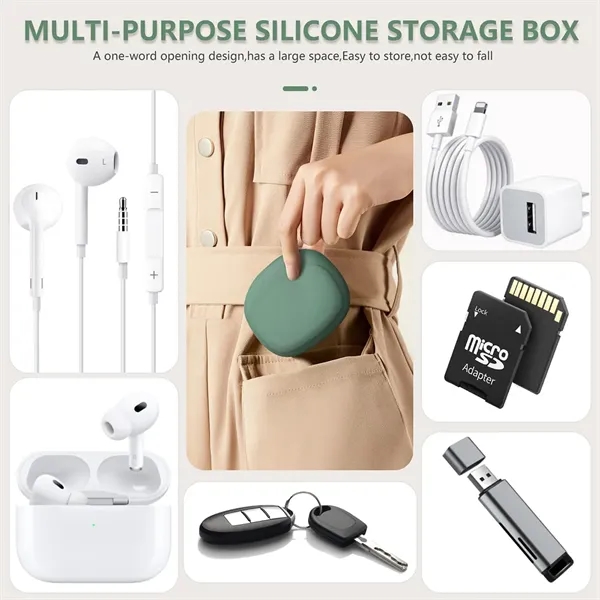 Washable Compact Silicone Earphone and Cable Storage Case - Washable Compact Silicone Earphone and Cable Storage Case - Image 3 of 11