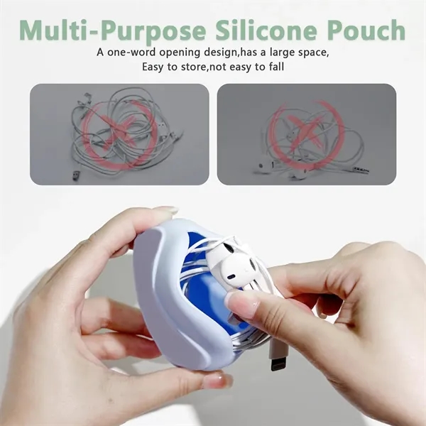 Washable Compact Silicone Earphone and Cable Storage Case - Washable Compact Silicone Earphone and Cable Storage Case - Image 4 of 11