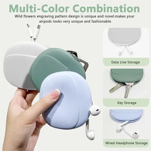 Washable Compact Silicone Earphone and Cable Storage Case - Washable Compact Silicone Earphone and Cable Storage Case - Image 5 of 11