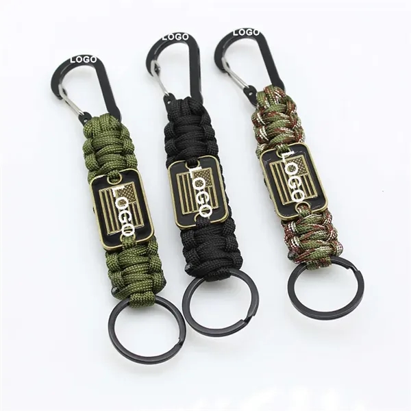 6 Inch Braided Paracord Carabiner Clip Utility Hook Keychain - 6 Inch Braided Paracord Carabiner Clip Utility Hook Keychain - Image 0 of 3