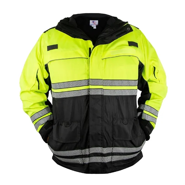 First Class High Vis Waterproof Parkas w/ Reflective Stripe - First Class High Vis Waterproof Parkas w/ Reflective Stripe - Image 1 of 4