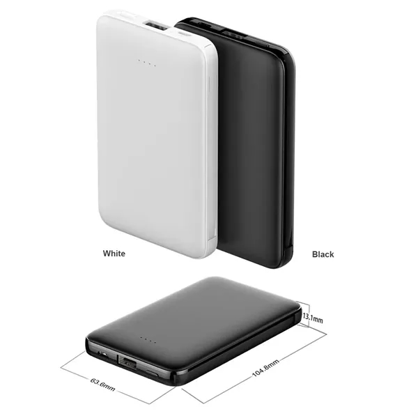 4-in-1 5,000 mAh Slim Power Bank with Built in Cable - 4-in-1 5,000 mAh Slim Power Bank with Built in Cable - Image 3 of 4