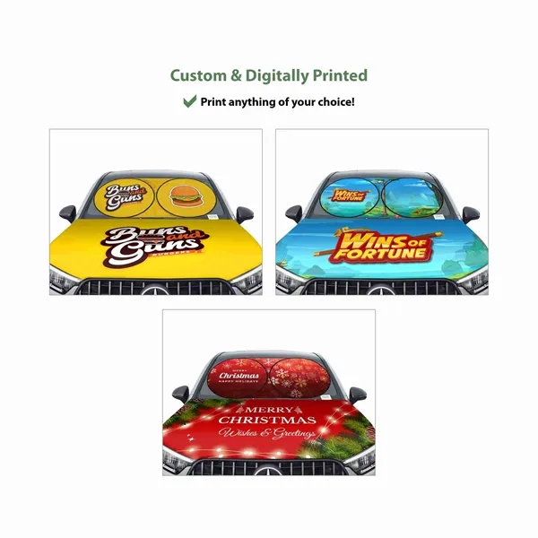 Custom Car Windshield Sun Shade & Engine Hood Cover kit - Custom Car Windshield Sun Shade & Engine Hood Cover kit - Image 4 of 5