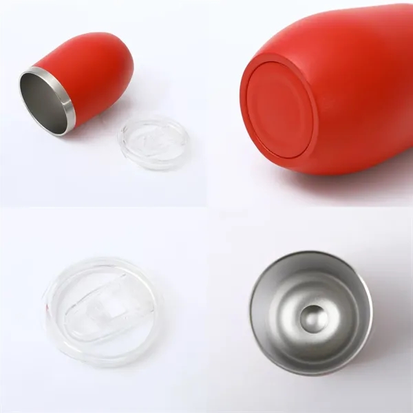 12Oz Stainless Steel Eggshell U-shaped Cup W/Lid - 12Oz Stainless Steel Eggshell U-shaped Cup W/Lid - Image 2 of 3
