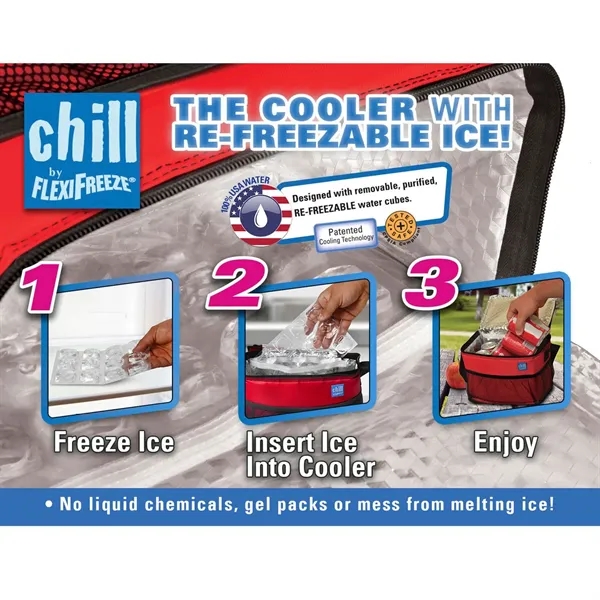 Chill By FlexiFreeze® 12-Can Cooler With Mesh Pockets - Chill By FlexiFreeze® 12-Can Cooler With Mesh Pockets - Image 1 of 3