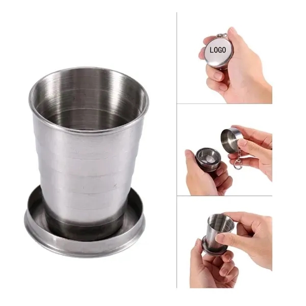 5oz Stainless Steel Travel Camping Folding Cup - 5oz Stainless Steel Travel Camping Folding Cup - Image 0 of 1