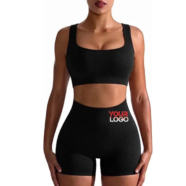 High Waist Leggings with Sports Bra Gym Sets - High Waist Leggings with Sports Bra Gym Sets - Image 0 of 13