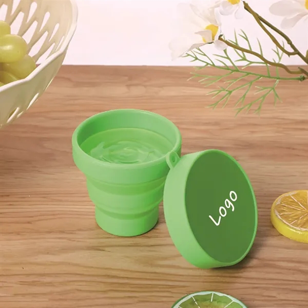 Reusable Food Grade Folding  Silicone Mug with Lids - Reusable Food Grade Folding  Silicone Mug with Lids - Image 4 of 4