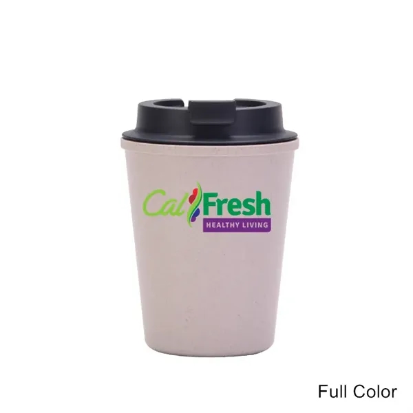 12 oz Mini Double Wall Wheat Straw Coffee Car Cup With Lid - 12 oz Mini Double Wall Wheat Straw Coffee Car Cup With Lid - Image 4 of 12