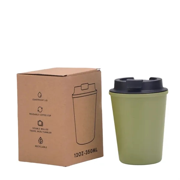 12 oz Mini Double Wall Wheat Straw Coffee Car Cup With Lid - 12 oz Mini Double Wall Wheat Straw Coffee Car Cup With Lid - Image 11 of 12