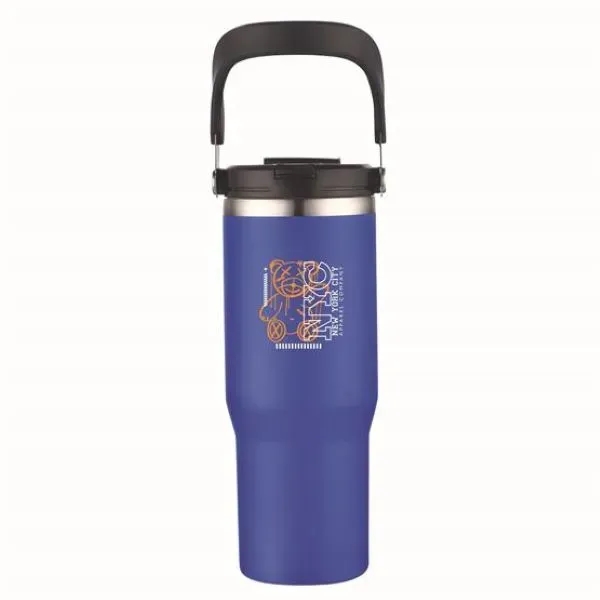 30 oz. Double Wall Tumbler with Flip Straw and Ergonomic Han