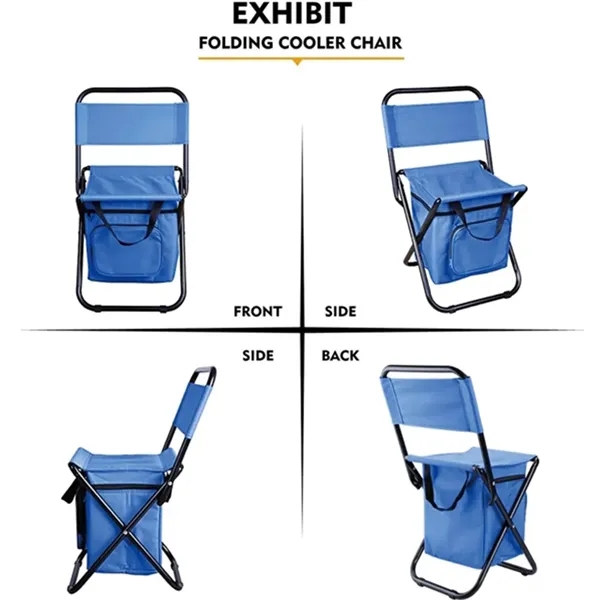 2-in-1 Heavy Duty Oxford Foldable Camping Chair w/Cooler Bag - 2-in-1 Heavy Duty Oxford Foldable Camping Chair w/Cooler Bag - Image 2 of 2