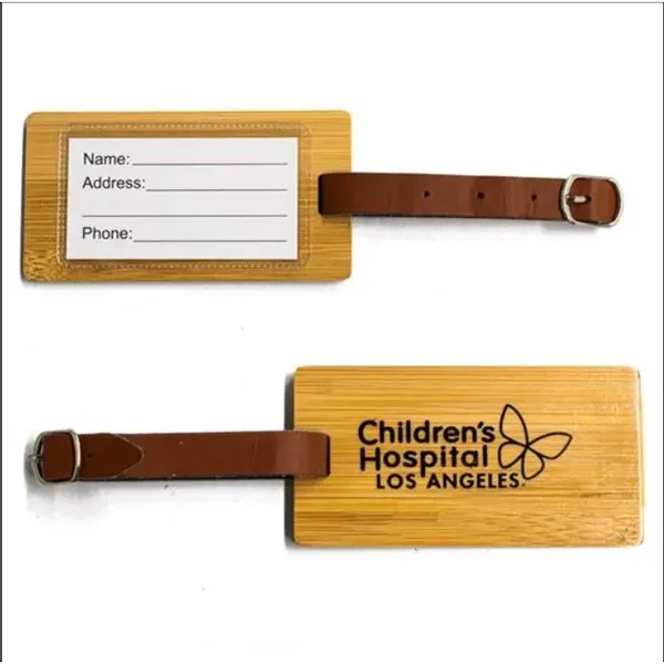 Rectangle Bamboo Luggage Tag