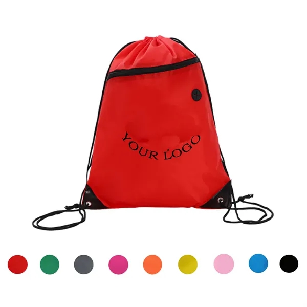 Drawstring Bags With Zipper Pocket And Headphone Hole
