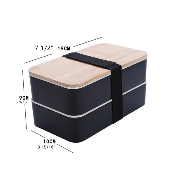Wheat Straw Bento Lunch Box w/Cutlery Set & Bomboo Lid - Wheat Straw Bento Lunch Box w/Cutlery Set & Bomboo Lid - Image 1 of 3