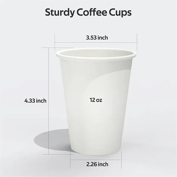 12oz Custom Disposable Paper Coffee Cup w/Black Lid - 12oz Custom Disposable Paper Coffee Cup w/Black Lid - Image 1 of 3