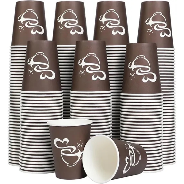 12oz Custom Disposable Paper Coffee Cup w/Black Lid - 12oz Custom Disposable Paper Coffee Cup w/Black Lid - Image 2 of 3