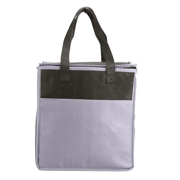 Two-Tone Flat Top Insulated Non-Woven Shopping Tote Bag - Two-Tone Flat Top Insulated Non-Woven Shopping Tote Bag - Image 1 of 3